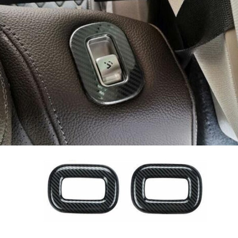 Carbon Fiber Steel Rear Seat Control Button Frame 2PC For Benz GLE GLS 2020-2024