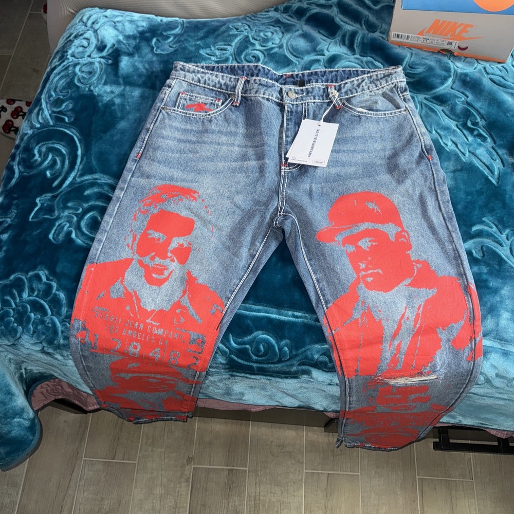 ASAALI CARTEL DENIM Size 34 Blue Jeans Distressed