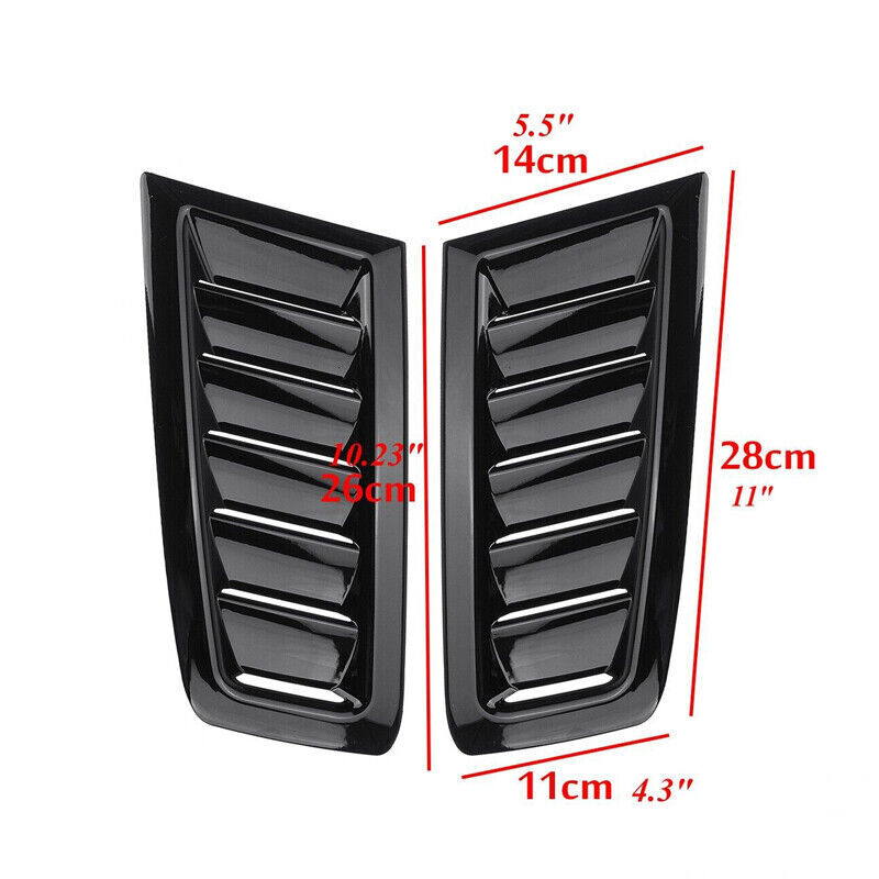 Car Hood Vent Scoop Air Flow Intake Louvers Cooling Bonnet Vent Cover Decor Kit