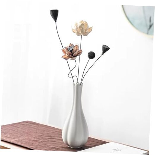 Narcissus Ceramic Vase Crafts with Dried Flowers for Modern Minimalist White
