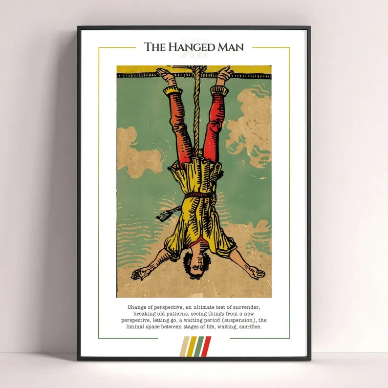 Hanged Man Tarot Card Art Print Poster Digital Download