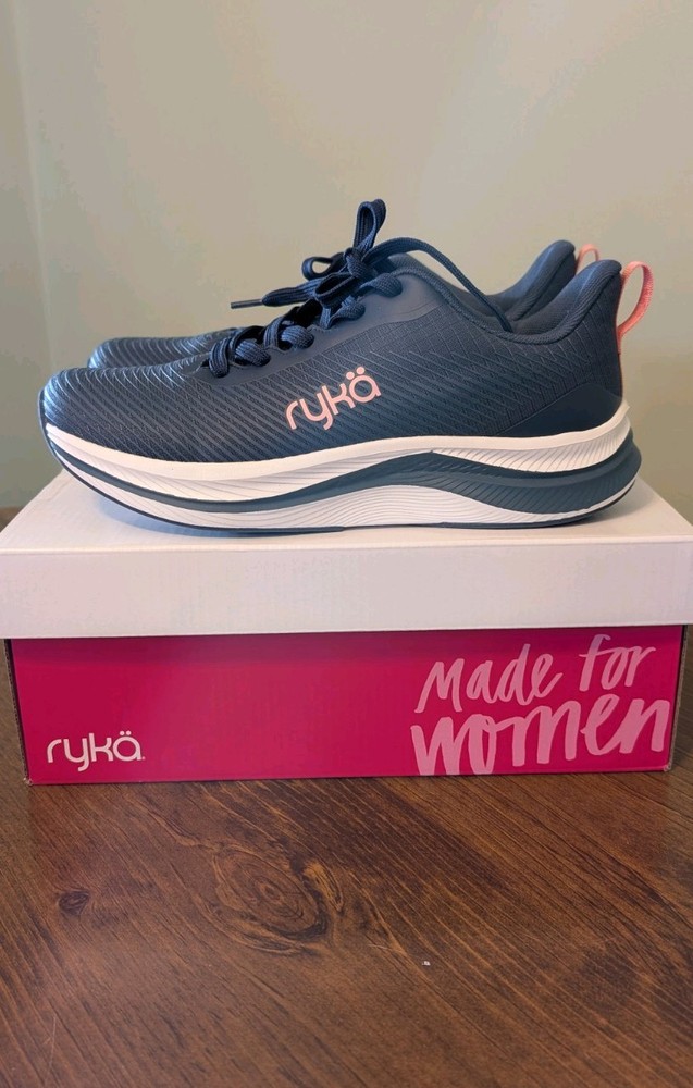 Ryka Women's Walking Shoes Size 10 Navy/Pink New In Box