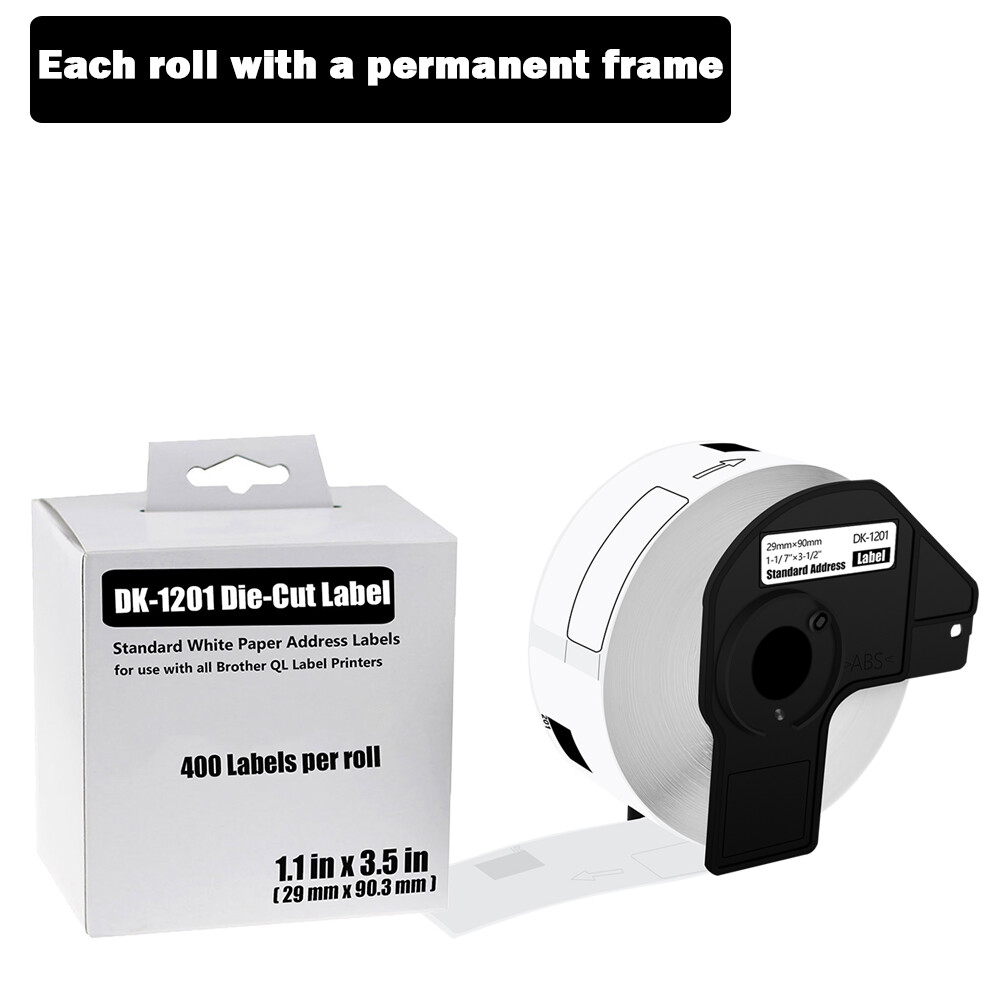29mm x 90mm Brother QL-1050 DK-1201 Shipping Labels 1-1/7 x 3-1/2 Inch