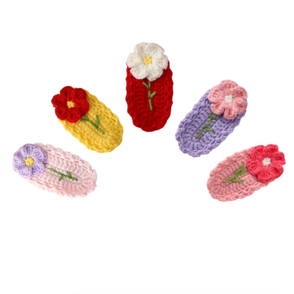 Crochet Hair Clips for Girls Flower Hair Accessories for Birthday Gifts