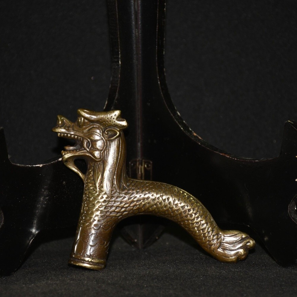 Pure Copper Dragon Head Zodiac Cane Topper