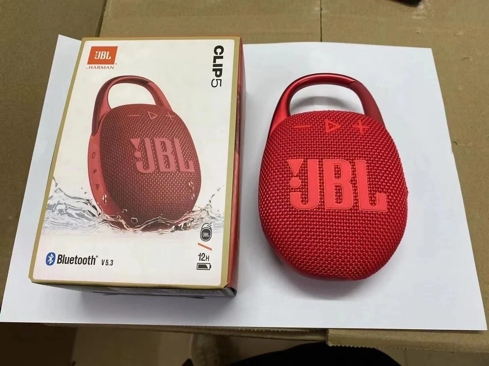 JBL Clip 5 Red Waterproof Bluetooth Speaker New Sealed Portable