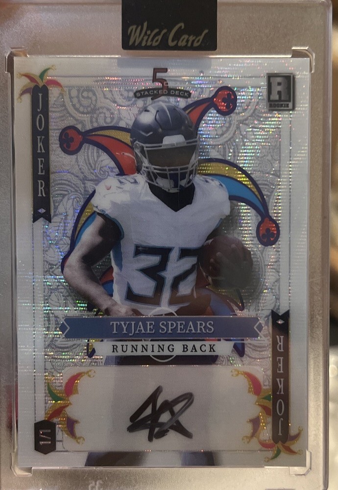 1/1 AUTO TYJAE SPEARS WHITE JOKER Wildcard 5 Card Draw