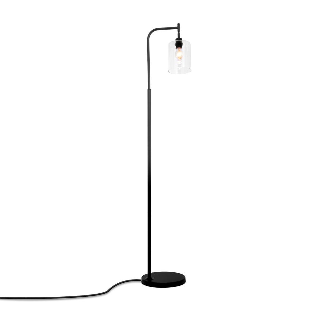 Modern Industrial Floor Lamp with Glass Shade - Standing Lighting for Home