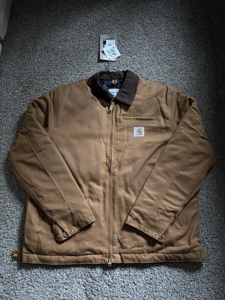Carhartt WIP Detroit Jacket Hamilton Brown Size Large NWT Quilted Lined Mens L