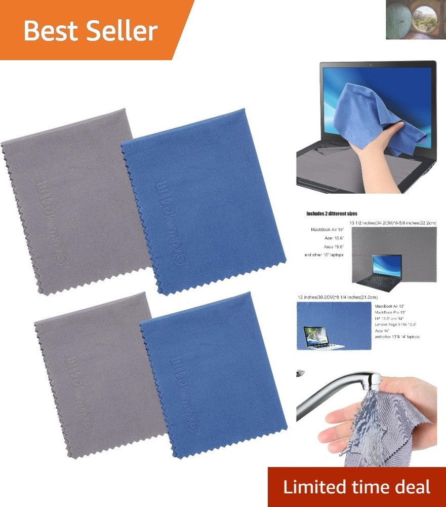 Premium 4-Pack Microfiber Cloths for Electronics & Glass - Ultra Soft & Lint-Free