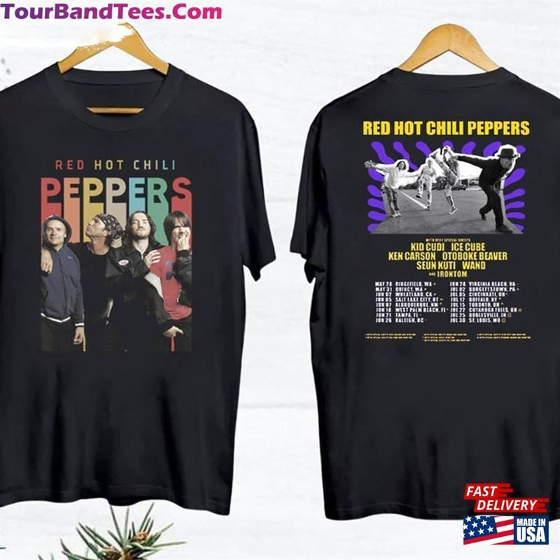 Винтажная классическая футболка Red Hot Chili Peppers 2024 Tour