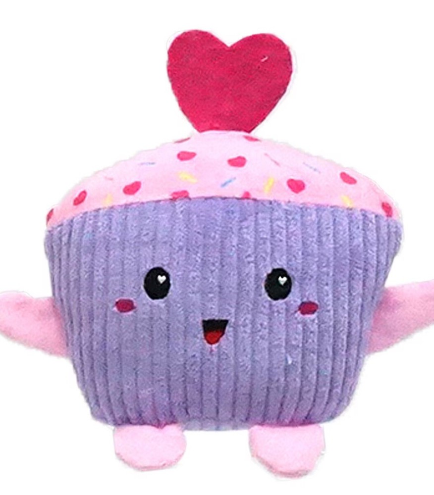 Valentines Day Fuzzy Hearts Cupcake Plush Toy Cute Stuffed Gift