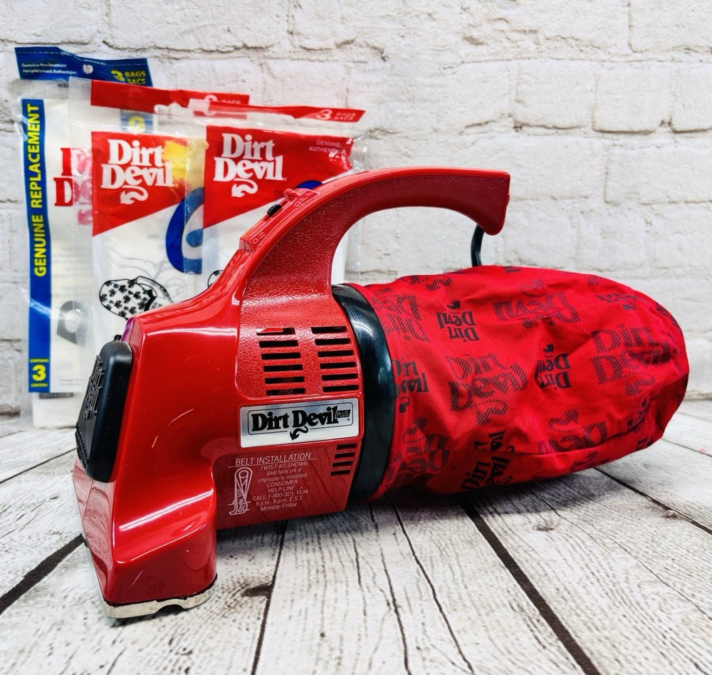 Vintage Dirt Devil Plus Handheld Vacuum Cleaner w/ 9 Bags Tested