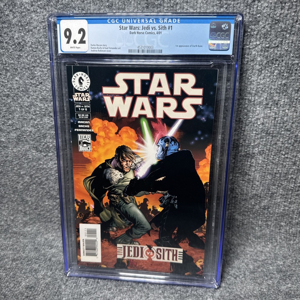 Star Wars Jedi vs Sith #1 CGC 9.2 1st Darth Bane Low Print Run Dark Horse Comics