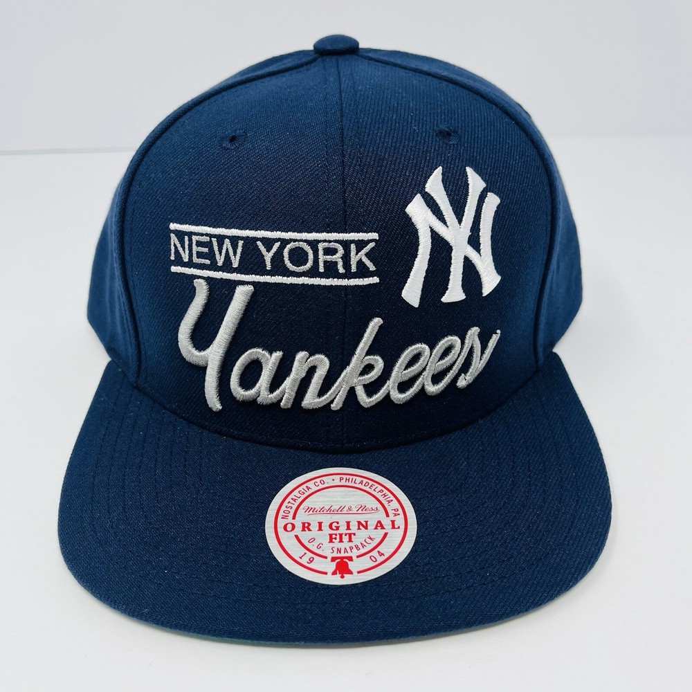 Mitchell & Ness MLB New York Yankees Mens Hat Cap Snapback Adjustable Blue NEW