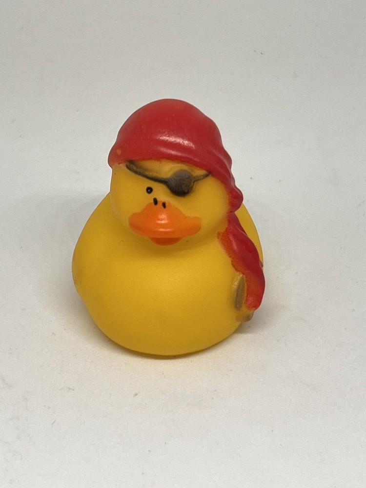 Pirate Eye Patch Rubber Duck 2” Ducky Red Bandana Bath Pool Jeep Toy