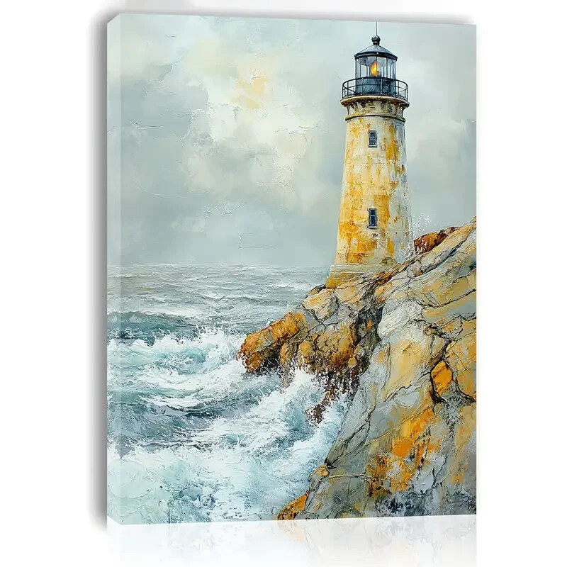Charming Seaside Lighthouse Wall Art  Canvas Unframed/Framed