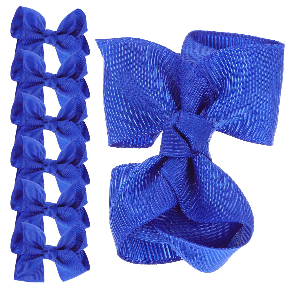12 Pcs Kids Hair Clips Bowknot Pins Girl Girl’s School Accessories Blue Baby