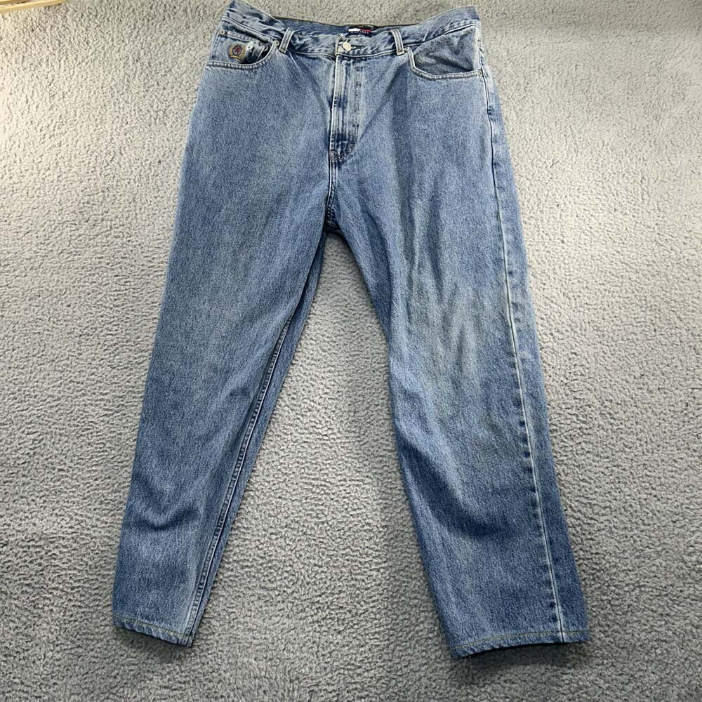 Vintage 90s Tommy Hilfiger Distressed Faded Mens Jeans Size 34x27