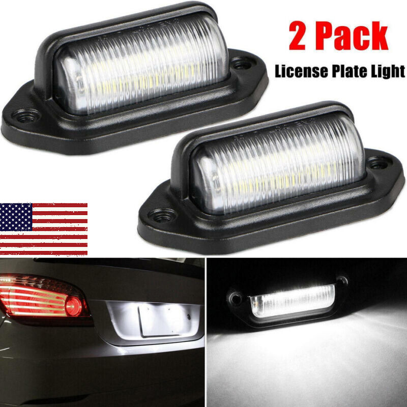 2X LED Universal License Number Plate Light Lamp for Car Truck SUV Trailer Lorry