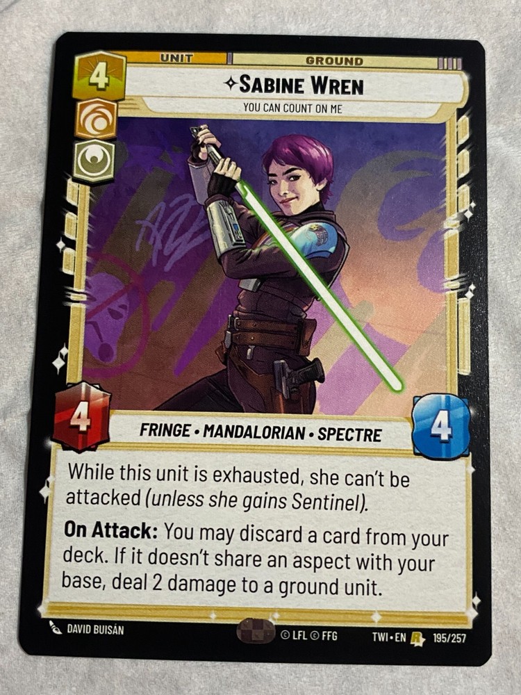 STAR WARS UNLIMITED TCG TWI SABINE WREN Rare Card NM