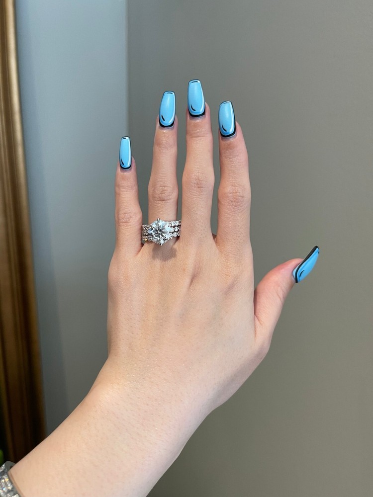 5 Carat Round Moissanite 925 Sterling Silver Eternity Ring Engagement Gift