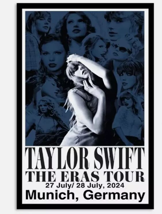 Taylor Swift The Eras Tour On Jul 27-28 2024 In Munich Germany Poster