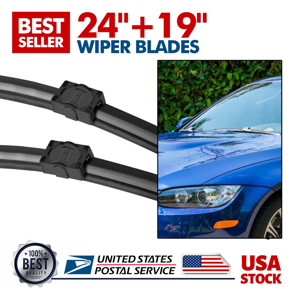 Front Windshield Wiper Blades 24''+19'' Window OEM Quality Replace All Season