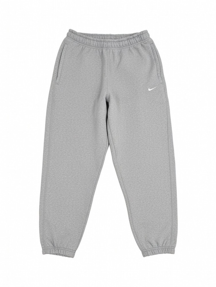 Nike Men's Solo Swoosh Fleece Tapered Sweatpants Light Gray Drawstring Size S