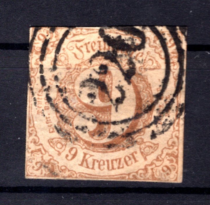 Taxi Number Plate 220 FRANKFURT on 34aI Output Type. Clean Piece Stamped (L7553)