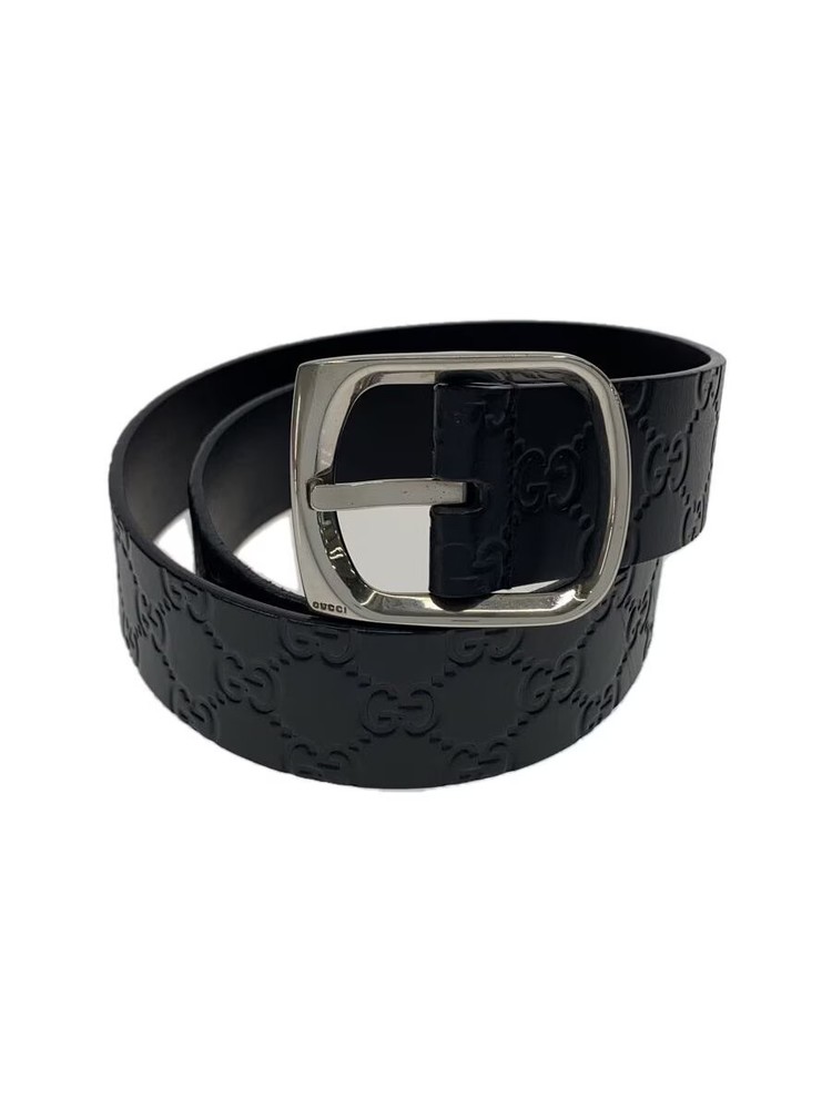GUCCI Guccissima Leather Belt Black Men's 211562