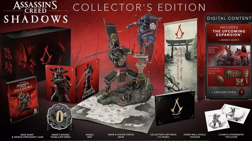 Assassin's Creed Shadows Collector's Edition PLAYSTATION 5 PS5 steelbook statue