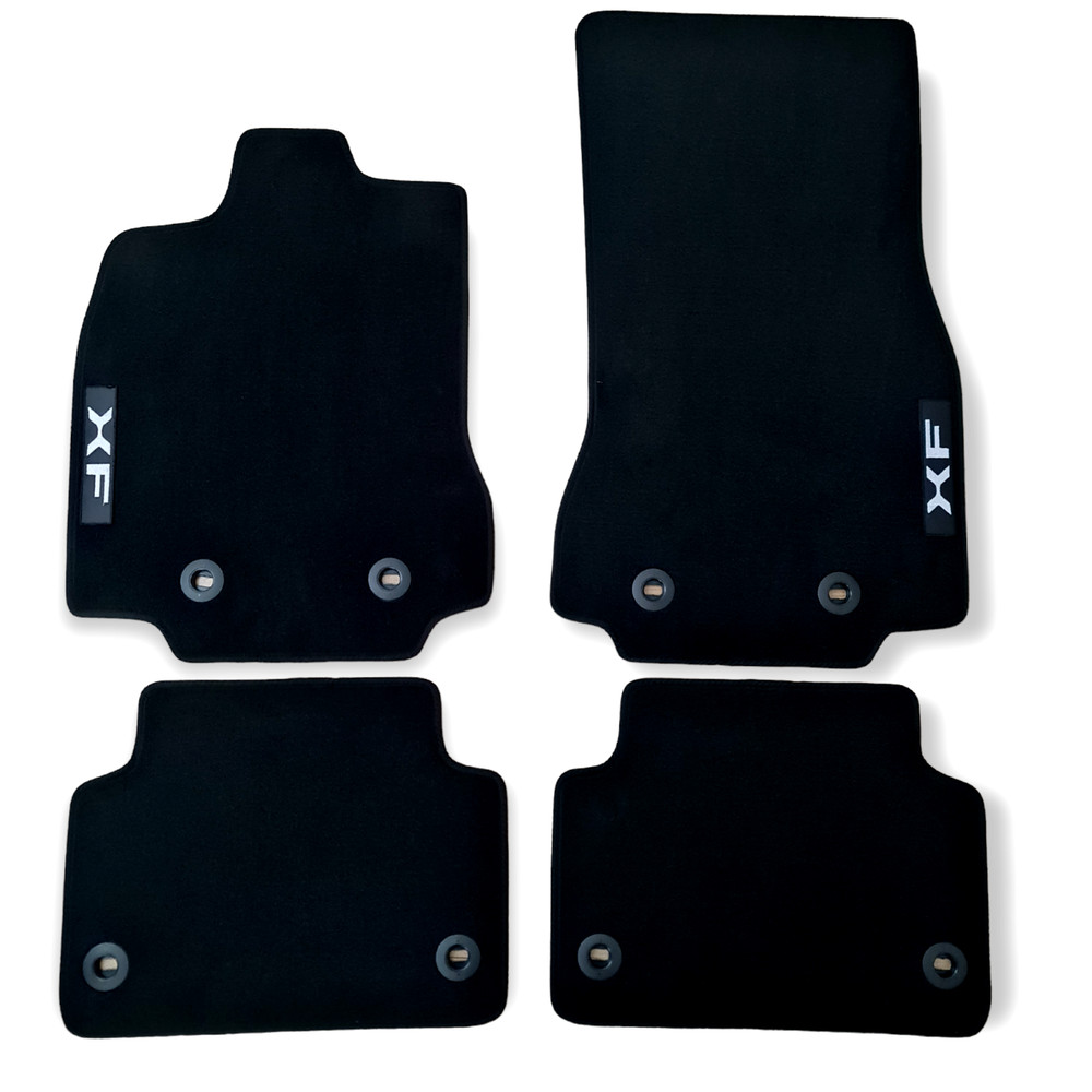 Velour Car Floor Mats For Jaguar XF Waterproof Black Carpet Rugs Auto Liners New