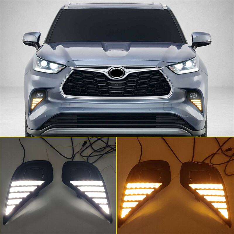 for Toyota Highlander XU70 2020-2022 Working LED Fog Lamp Daytime Running Light