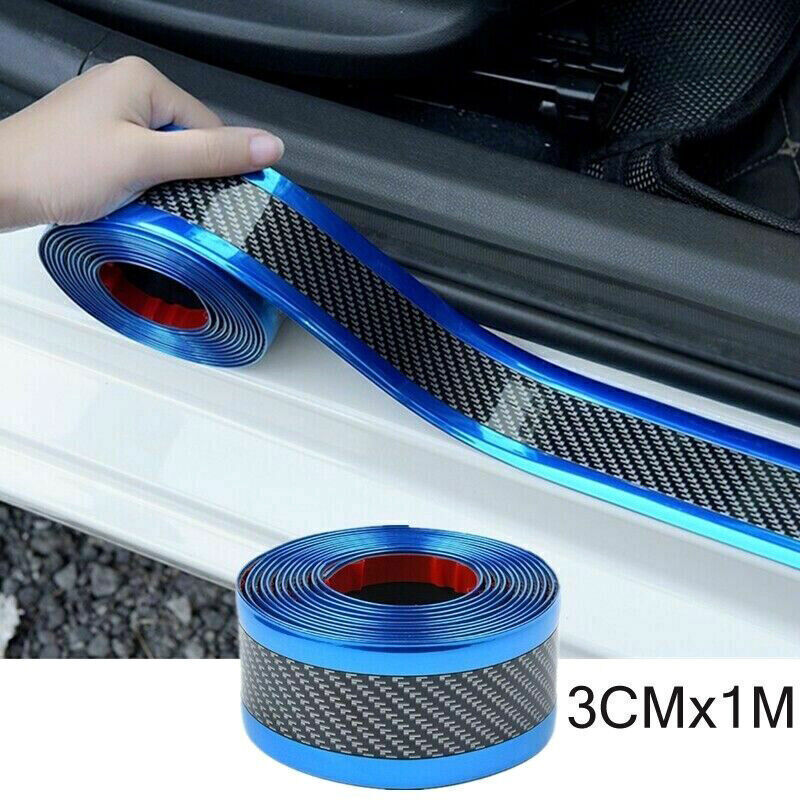 Upgrade Your Car with Durable Carbon Fiber Vinyl Door Sill Scuff Protector Plate Stickers