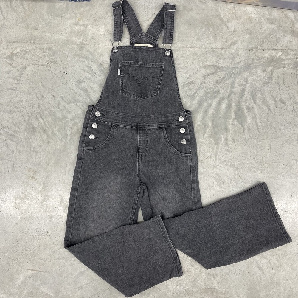 Girls Youth Levi’s Silver Tab Bib Overalls Sz 10 Reg grey