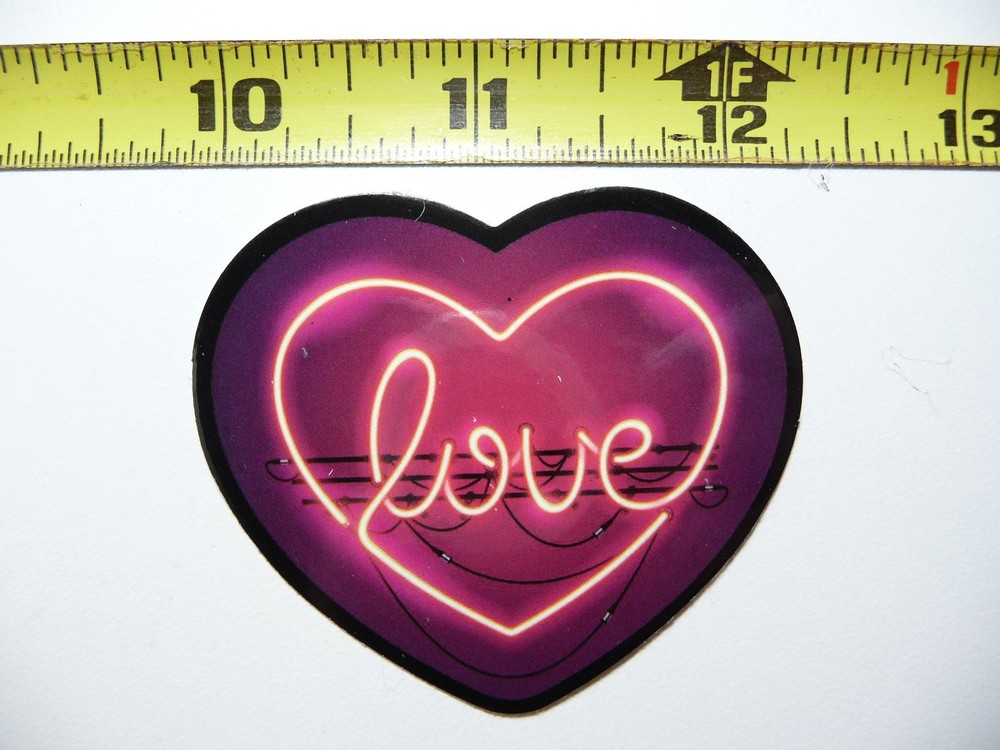 Vibrant Heart-Shaped Neon Sticker Decal for Fun Decor