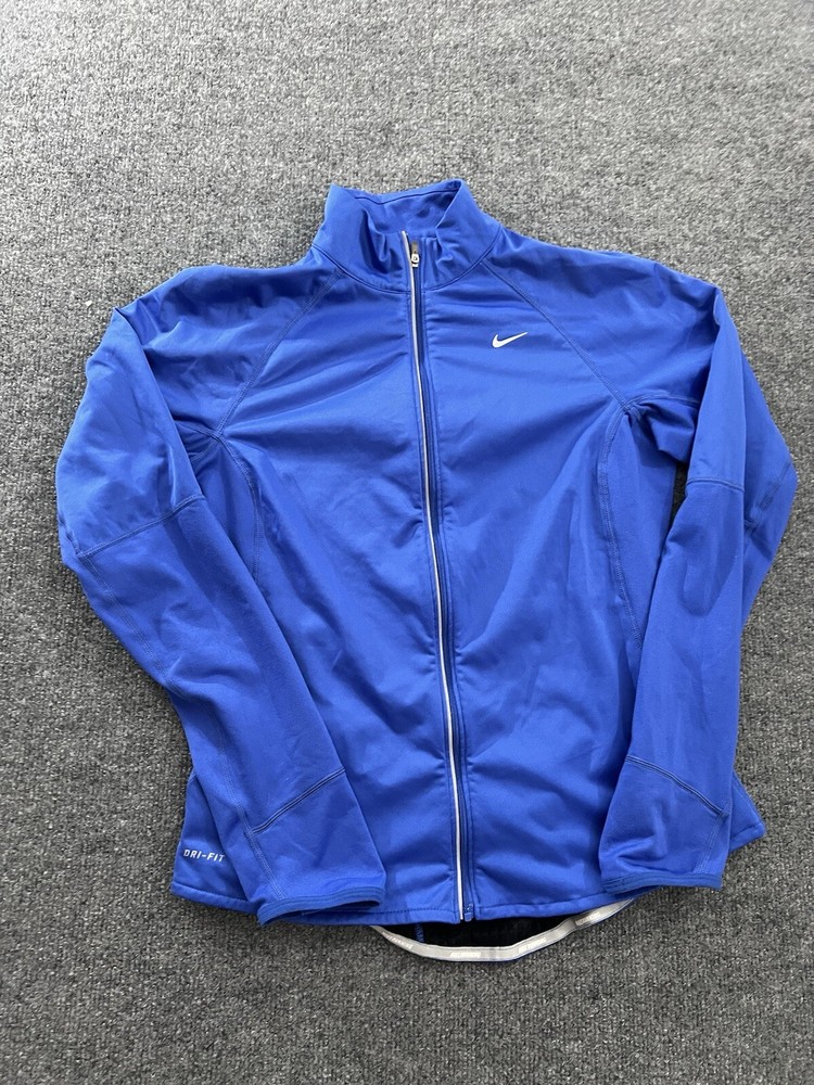 Nike Jacket Womens Medium Blue Dri-Fit Running Long Sleeve Active Sports