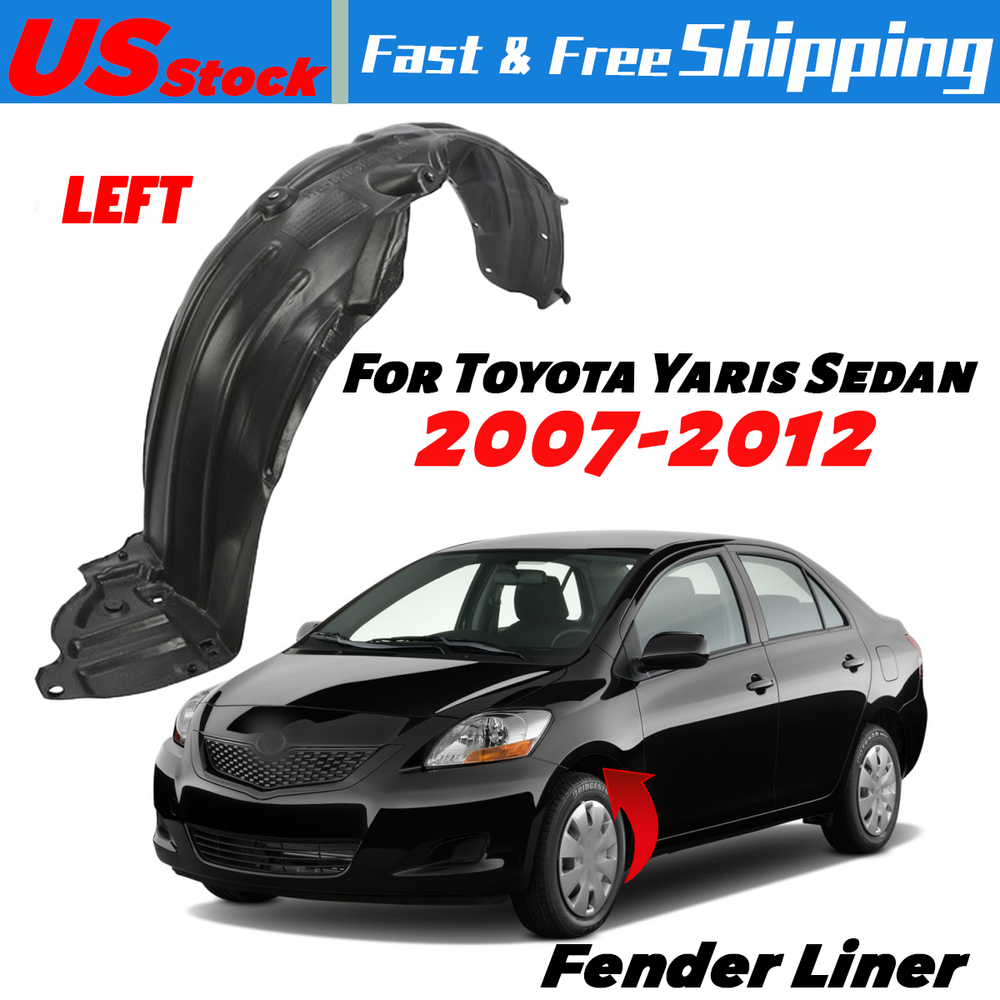 Front Driver Left Side Fender Liner For 2007 2008-2012 Toyota Yaris Sedan
