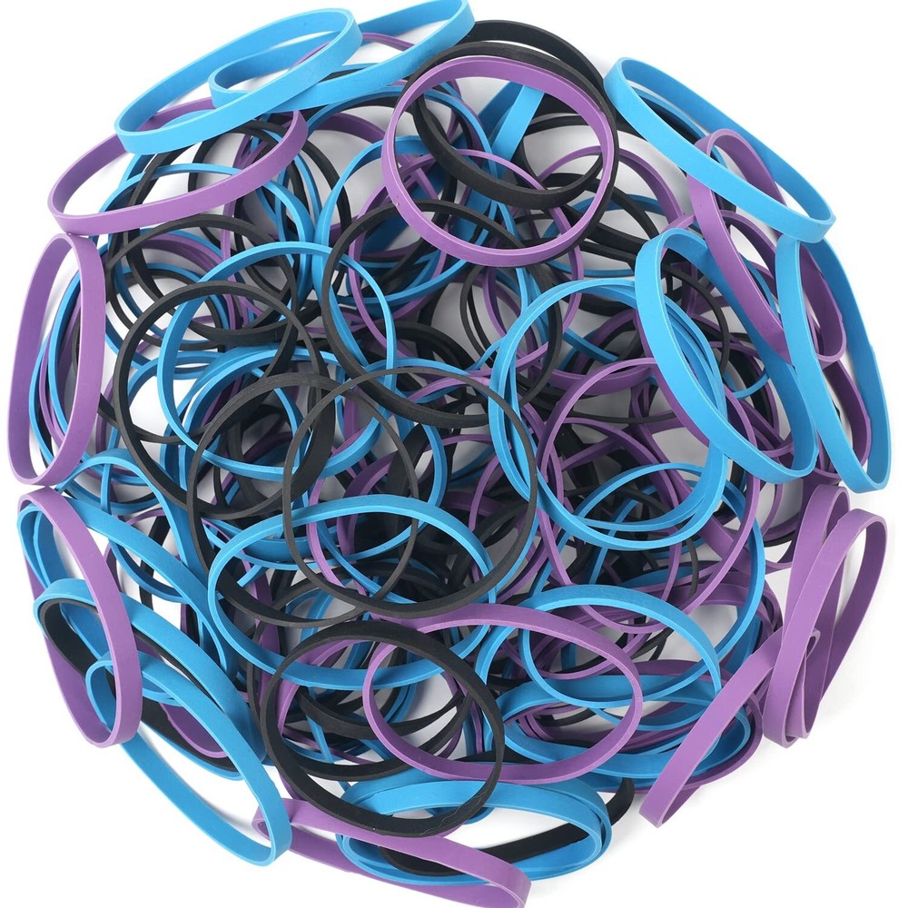 Rubber Bands Size 64 Rubber Band 227g/0.5 lb #64 purple blue black rubber ban...