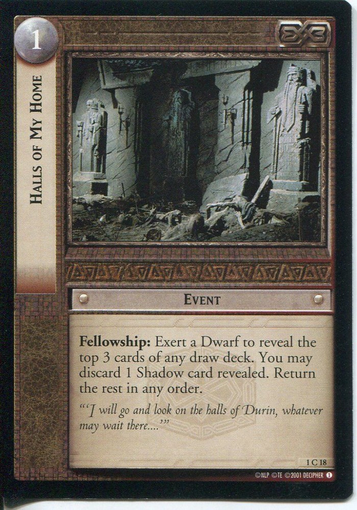 ロードオブザリング CCG FotRカード 1.C18 Halls Of My Home
