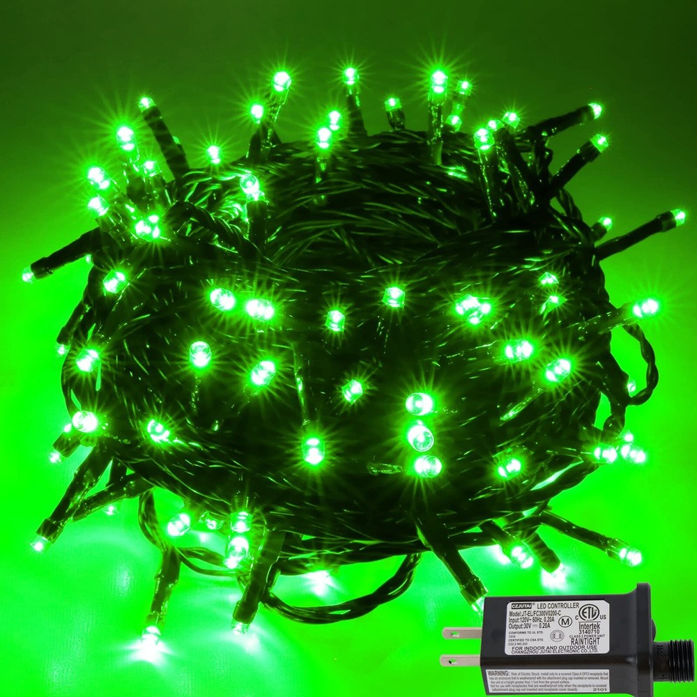 Pooqla 200 LED Green String Lights 66ft Halloween Decor for Indoor Outdoor Use