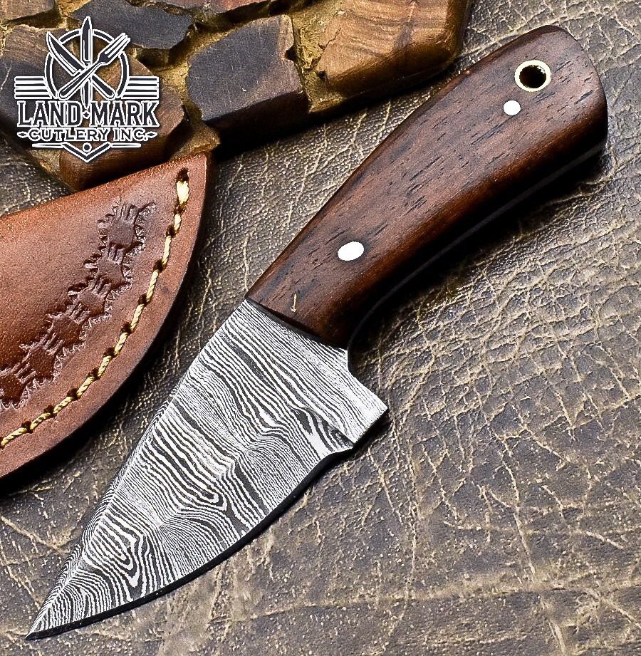 Damascus Steel Hunting Skinner Knife with Rosewood Handle  