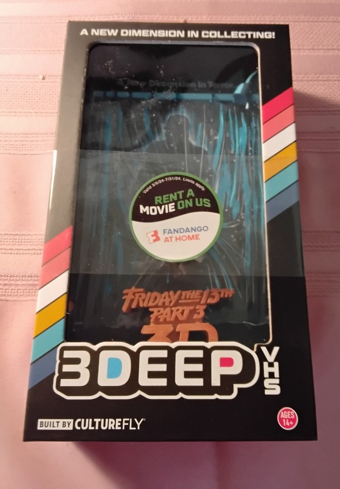 Culturefly 3DEEP VHS Friday The 13th Part 3 Sculpted Replica 3-D Movie Art NEW!
