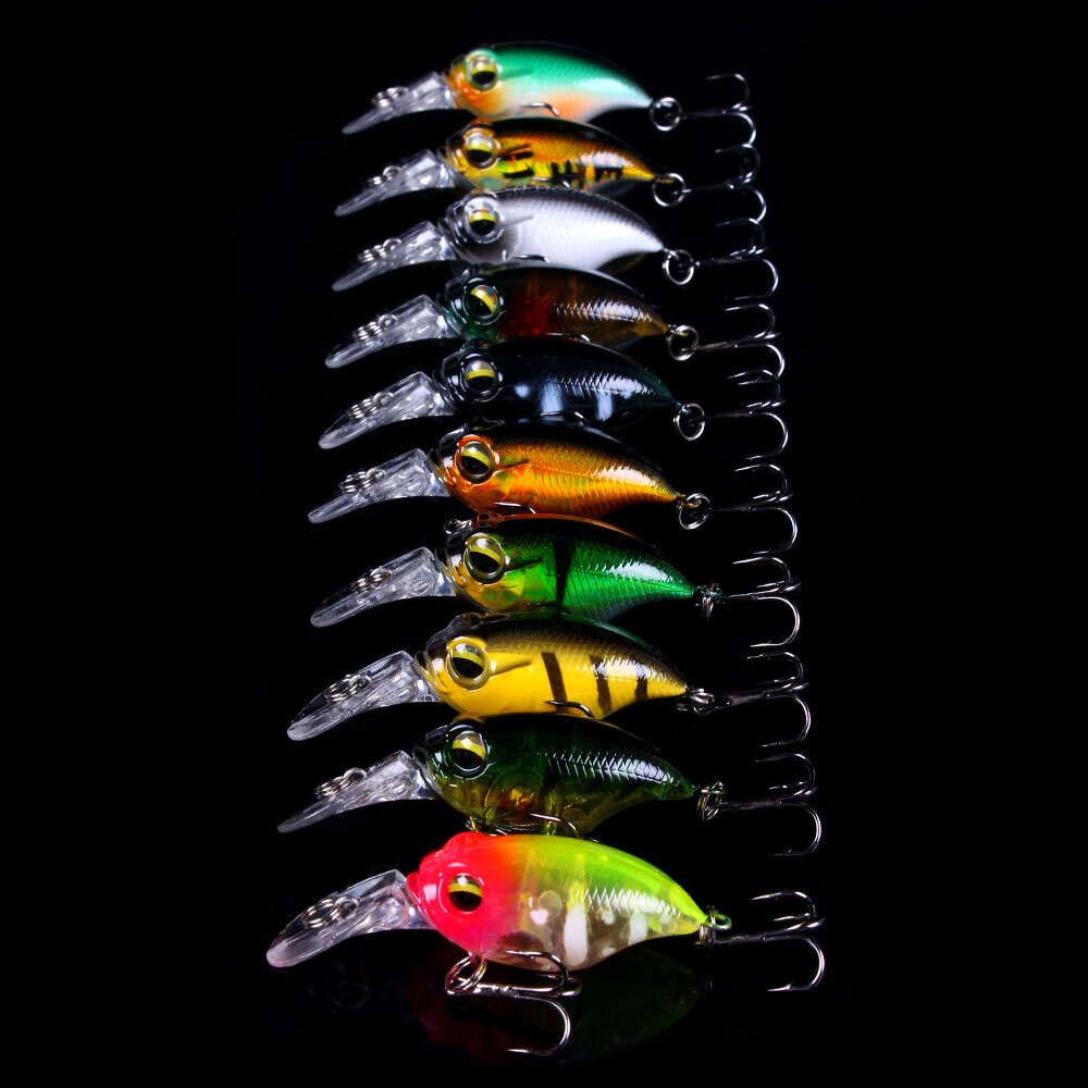 10PCS 6cm 6.2g Trolling Minnow Lure Crankbait for Bass Trout Fishing