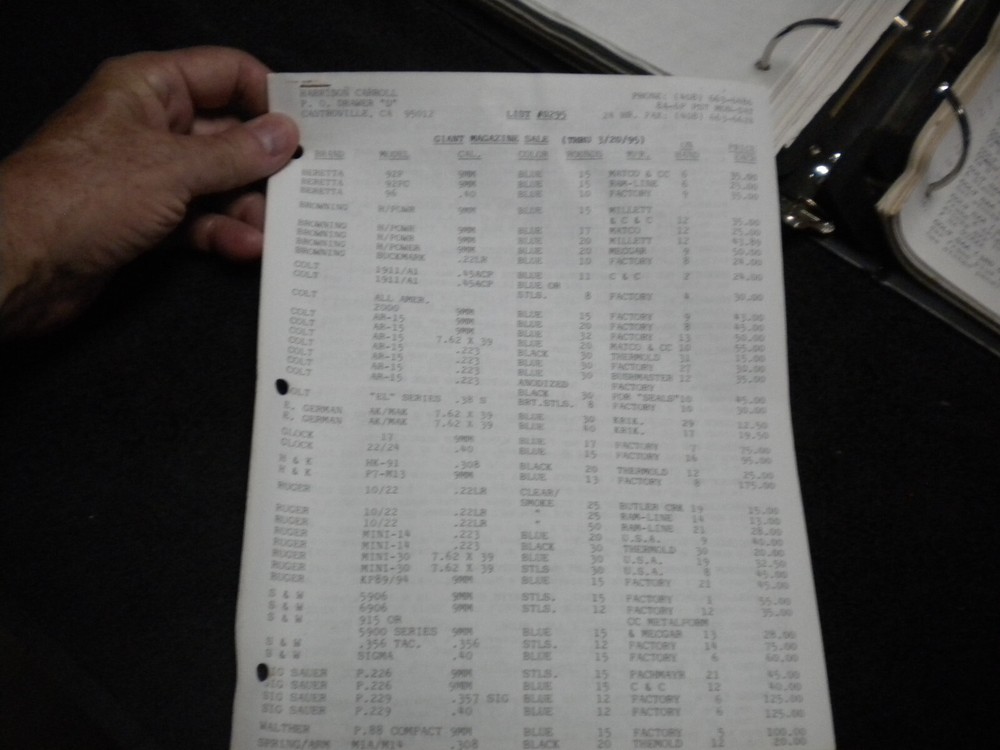 Harrison Carroll List 0295 Feb 1995 Early Colt 1878 SAAs & D/A, Sale List, MAGS