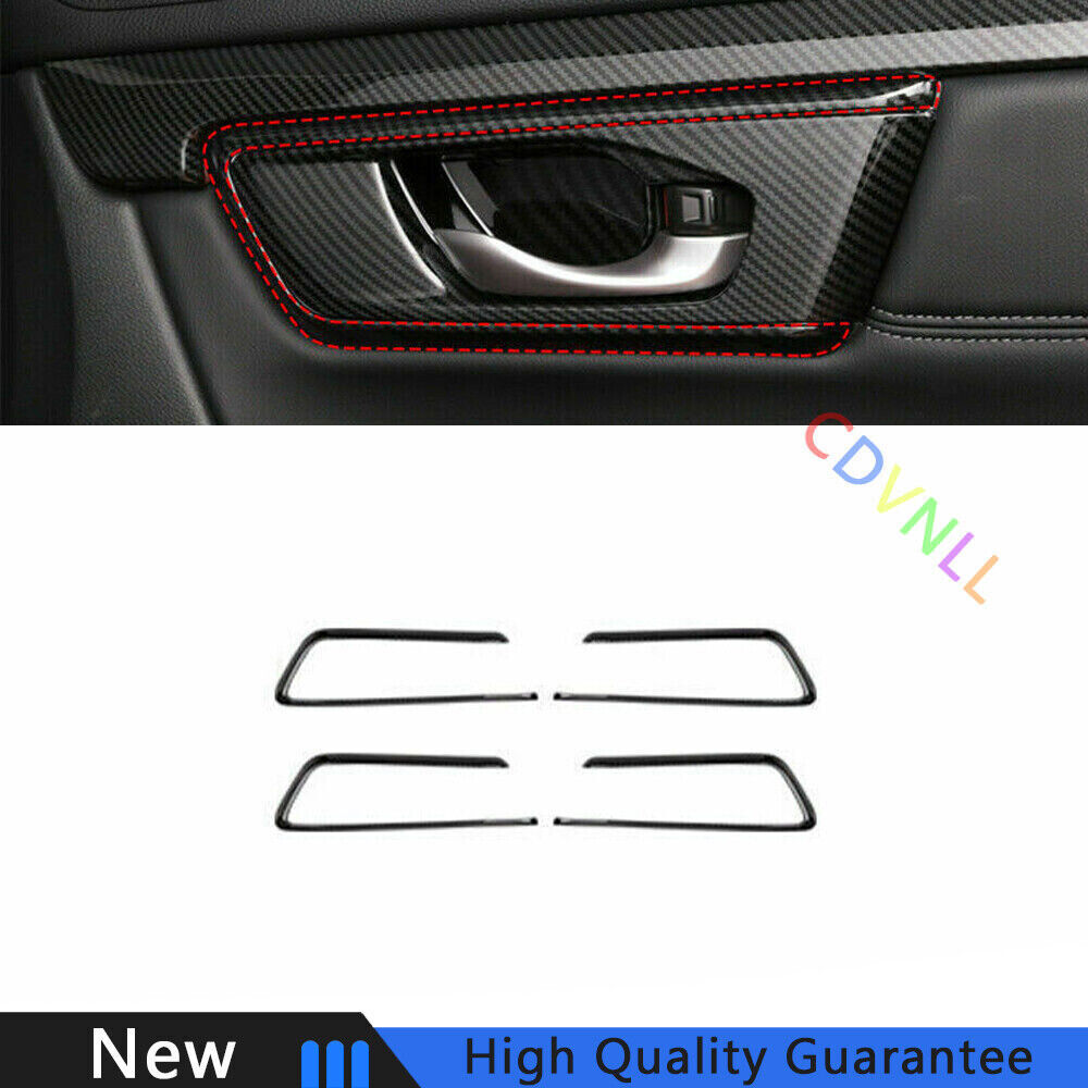 For Honda CRV CR-V 2017-2022 Carbon Fiber Car Interior Door Handle Cover Trim 4*