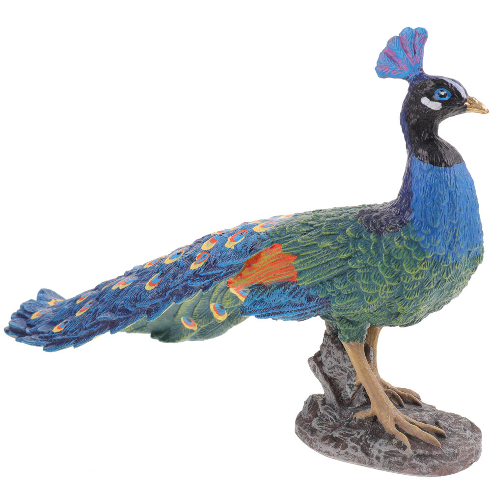 Peacock Decor Table Statue Simulation Model Figurine for Bar Office