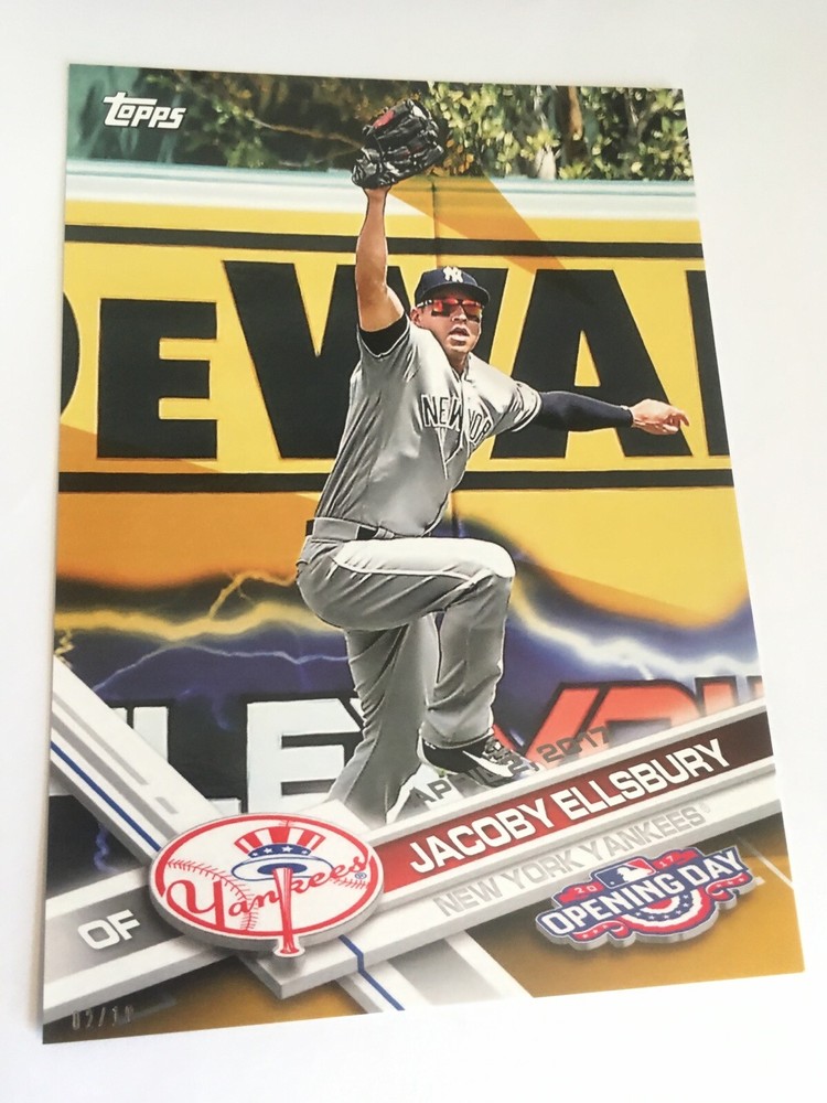 2017 Topps Opening Day Jacoby Ellsbury Yankees 5x7 Gold 02/10 #196