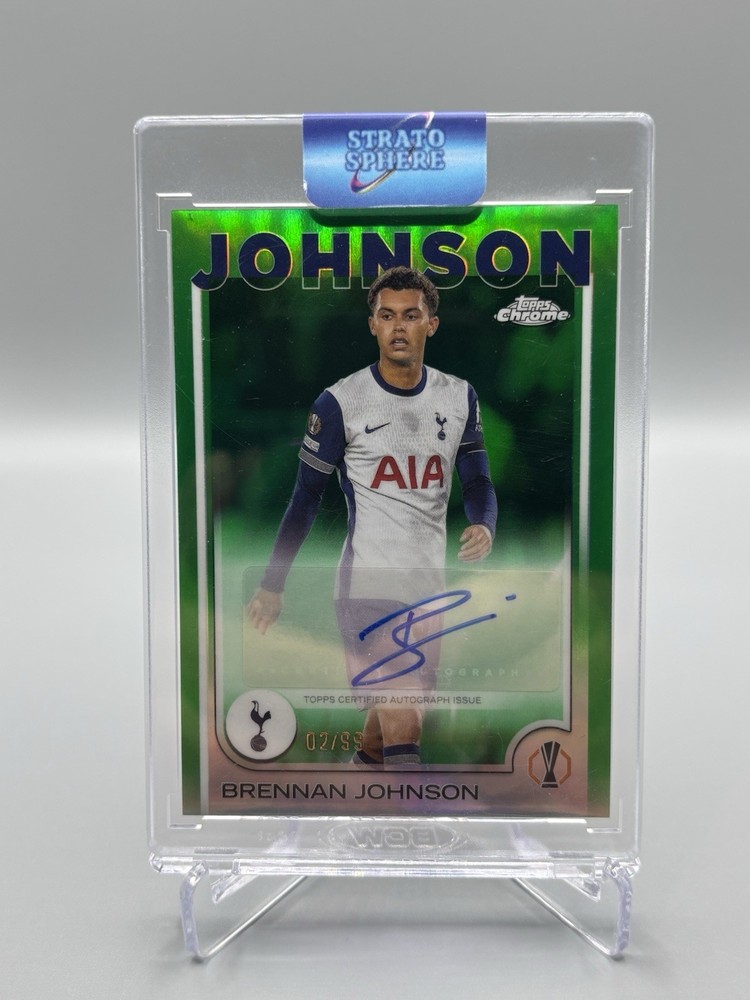 2025 Topps Chrome UEFA  Club Competitions Autographs Brennan Johnson Green /99